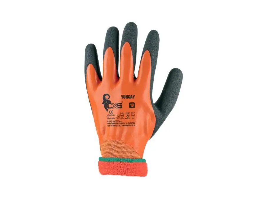 Rukavice CXS YUNGAY, zimní, máčené v latexu, vel. 08